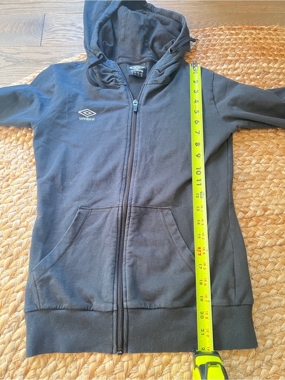 Umbro Black Full-Zip Hoodie with White Logo - Picture 2 of 6